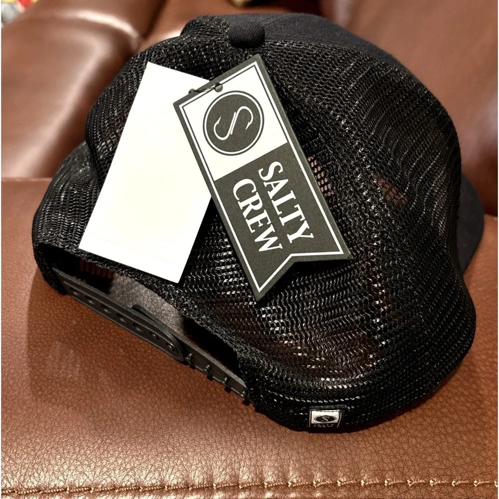 Salty Crew Men Hat Hook Up Twill Retro Snapback Trucker Hat Black 6-Panel Cap